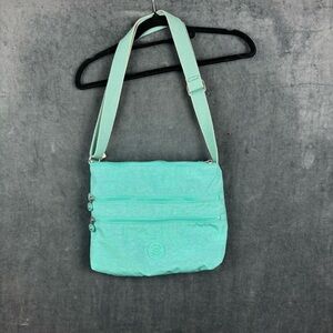 EUC Kipling Alvar multi-pocket Crossbody Bag in Mint Green Perfect condition!